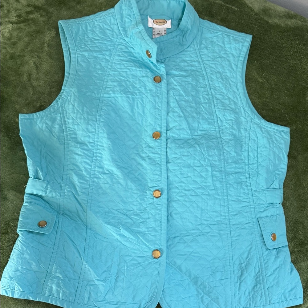 Talbots Periwinkle Blue Stunning Quilted Vest